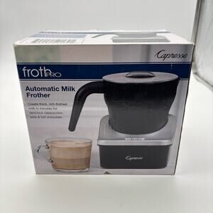 Capresso Automatic Milk Frother Froth PRO - Black/Silver 202.04. New In Box.